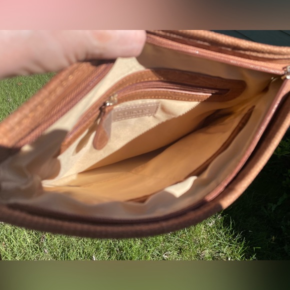 Chico’s Color Blocked Knit Straw-like Textile Wristlet / Clutch w Faux Snake - Picture 7 of 13